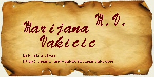 Marijana Vakičić vizit kartica